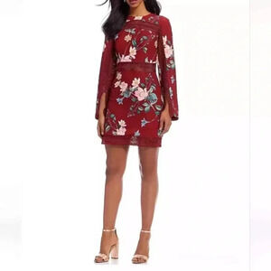 Keepsake the Label Do It Right Red Floral Long Sleeve Mini Dress M